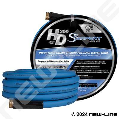 Blue HD300 Serpent Garden Hose Assy 300 PSI