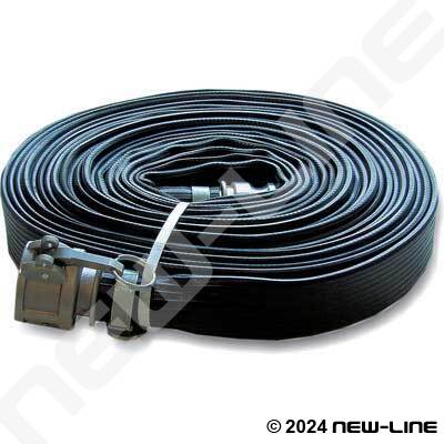Black Ribbed Rubber Water Discharge Hose with MxF Camlocks