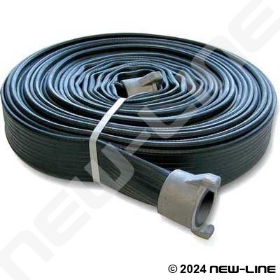 Black Ribbed Rubber Water Discharge Hose/ Forestry Ends