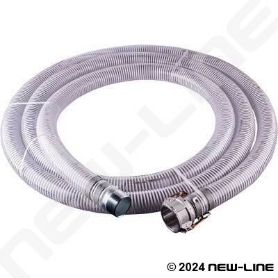 Clear PVC Transfer Hose with Female Camlock x Male NPT