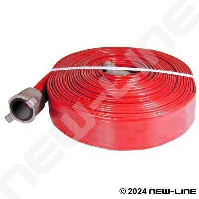 Red Ribbed PVC Layflat with Instanteous Forestry Coupling