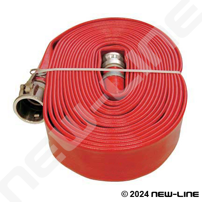 Red Ribbed PVC Layflat w/ F x M Camlocks
