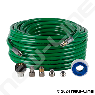 Complete Sewer Jetting Kit w/ 4000 PSI Hose & Accessories