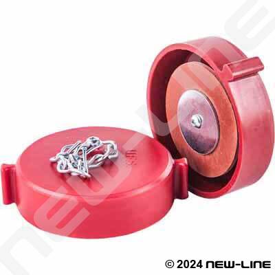 Universal Push / Pull Red Polycarbonate Cap with Chain