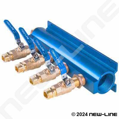 4-Way Manifold Male GHT Valve Outlet
