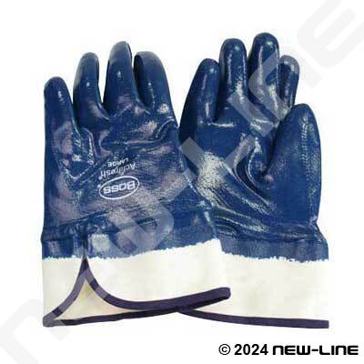 Blue Smooth Nitrile Safety Cuff Glove