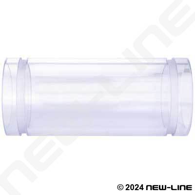 Grooved Clear Polycarbonate Sight Glass