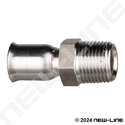 R14 316 Stainless 1-pc Crimp x Male NPT Solid