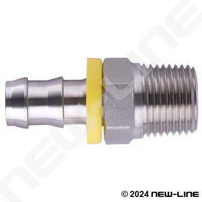 Stainless Steel Push-On x Male NPT Solid