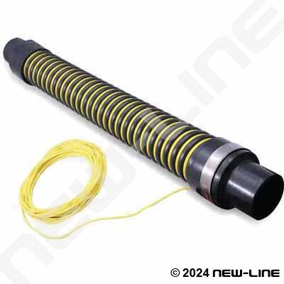3Ft Yellow / Black Sewer Hose Guide with Rope
