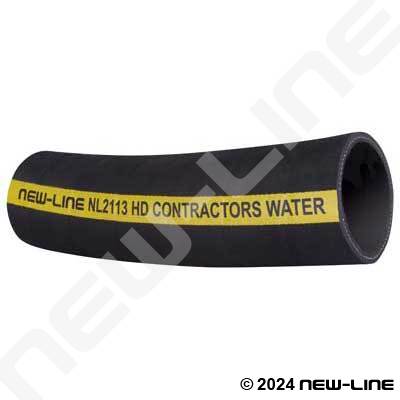 Black Contractors Rubber Water Discharge Hose - 150 PSI