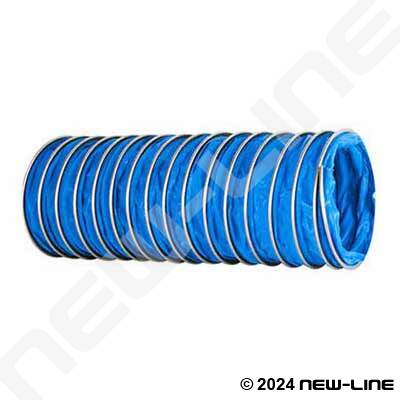 Blue All PTFE Ducting Hose w/ Stainless Helix
