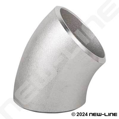 316 Stainless Sched 40 Long-Radius 45° Weld Elbow