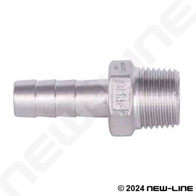 Stainless Hose Barb x Male NPT
