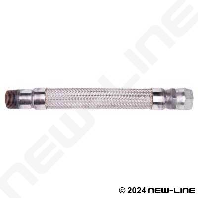 321 Stainless Braided Hose/Carbon Steel FJIC Swivel x MNPT