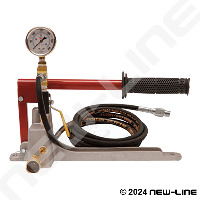 Manual Hand Test Pump for 1/8-1"ID Hoses (max 1,500psi test)