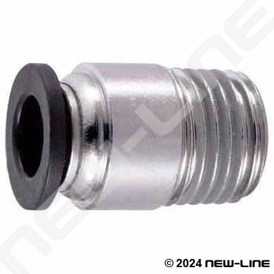 PTC Tube x Male NPT or BSPT Round-No Hex Connector