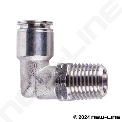 316 Stainless Push to Connect Tube x 90° Male NPT Connector