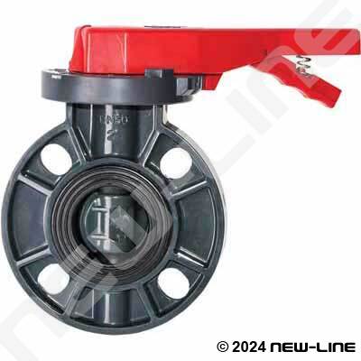 PVC ANSI Flange Butterfly Valve with Lever and EPDM Seat