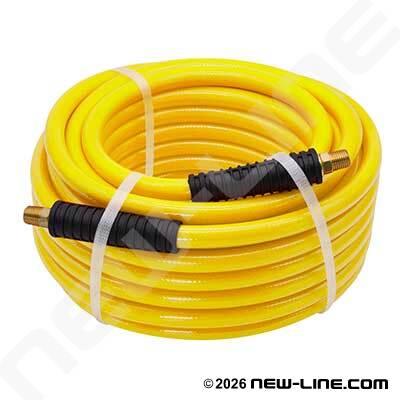 Yellow PVC Air Hose with Crimped Male NPT