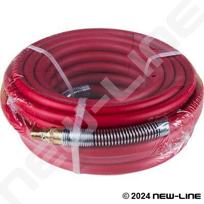 Red Polyair Hose/Field Attachable Male NPT & Spring Reliever