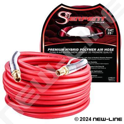 Red Serpent Hose Assy / 3/8" MNPT Ends and Anti-Kink Spring