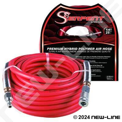 Red Serpent Hose/Anti Kink Spring - Male NPT x Automotive QC
