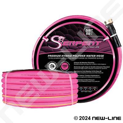 Pink Serpent Garden Hose 150 PSI with Male & Female GHT