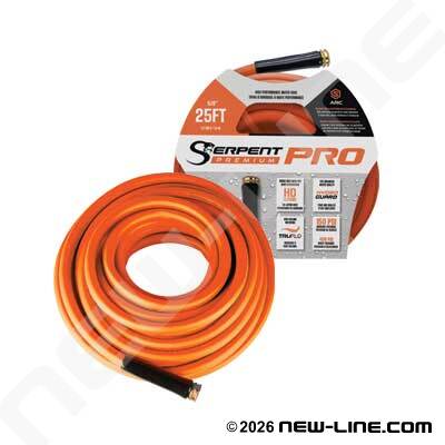 Orange Serpent Pro Garden Hose w/ Classic MxF GHT Ends