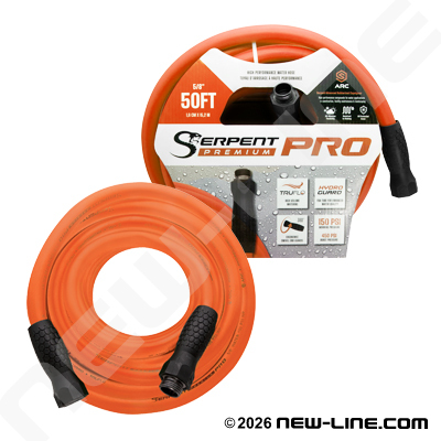 Orange Serpent Pro Garden Hose w/ Swivel Grip MxF GHT Ends