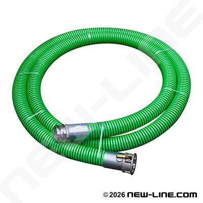 Green EPDM Transfer Hose with Female x Male Camlocks Crimped