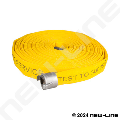 Yellow Single Jacket 300 PSI Forestry Ends / Insta Couplings