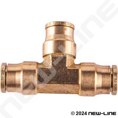 BRASS FITTINGS QUICK CONNECT DOT AIR BRAKE  UNION TEE 3/8 TUBE 