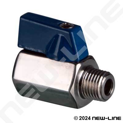 3/8 Compr Stainless Steel Mini Ball Valve Inline 