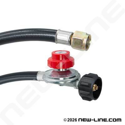 Barbeque Propane Hose w/ Female SAE x QCC1 & Regulator