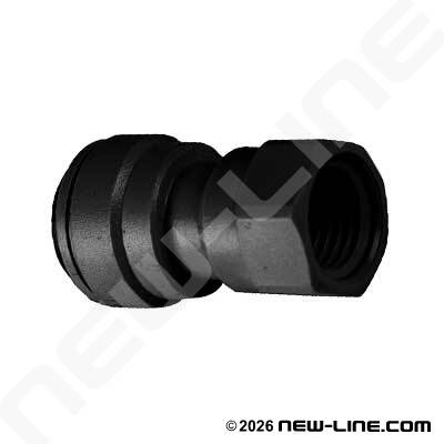 John Guest Metric Tube x Female Thread - Black