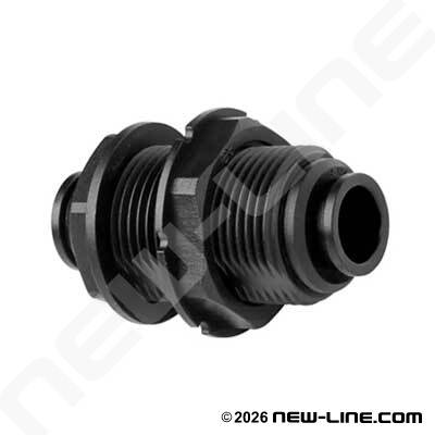 John Guest Metric Bulkhead Union - Black