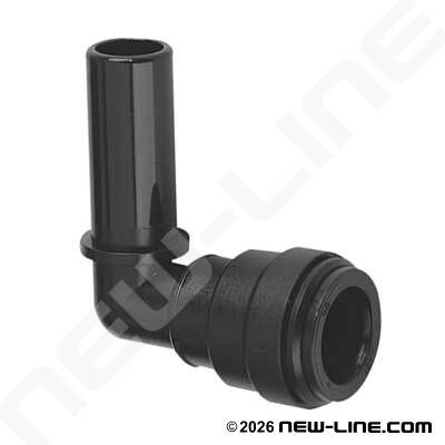 John Guest Metric Stem x Tube OD 90° Elbow Push-In - Black