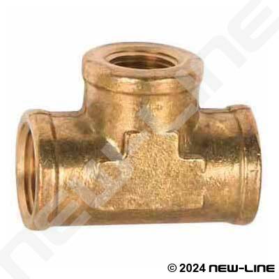 1/2" NPT Brass Street Tee with 1/8" NPT Drilled & Tapped Hole For Gauges & Valve 