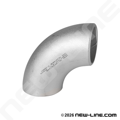 316 Stainless Sched 40 Long-Radius 90° Weld Elbow