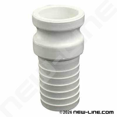 White Polypropylene Part E Camlock - Hose Adapter