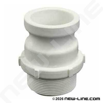 White Polypropylene Part F Camlock - Male NPT Adapter