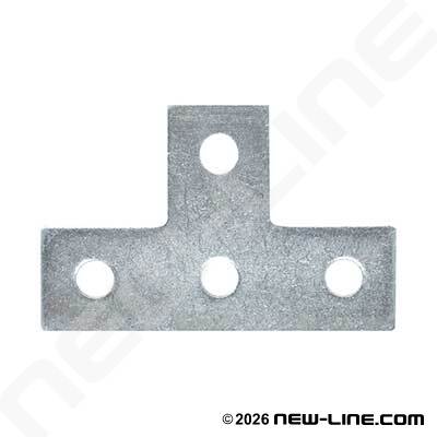 Channel Fitting 4 Hole Flat Plate Tee