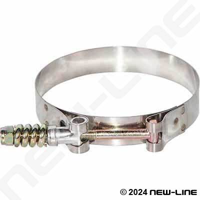 HPS SLTC-300 Spring Loaded Stainless Steel T-Bolt Clamp SAE 68 for 2.75 ID Hose 1 Piece Polish Effective Size 3-3.31 