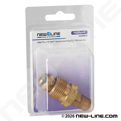 Express Pack Male POL x 1/4" Male NPT Brass Excess Flow