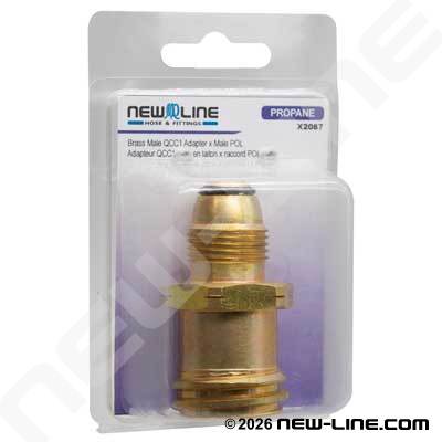 Express Pack Brass Male QCC1 Adapter x Male POL