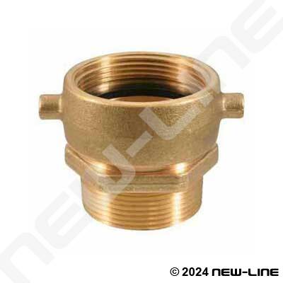 Hex Fire Hose Adapter Fitting Size 1 x 1-1/2 Pack of 5 Fitting Material Brass x Brass