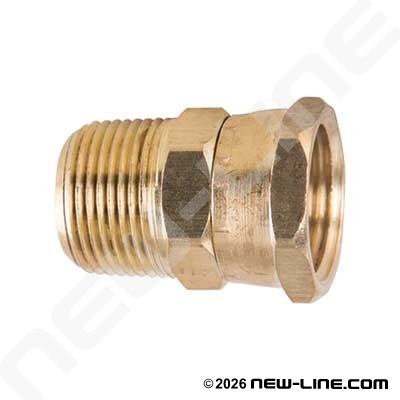 Brass Male NPT x Swivel Female GHT