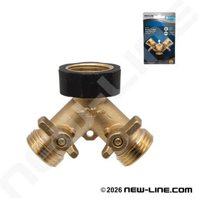Brass Garden Hose Thread Y with Dual Shut-Off