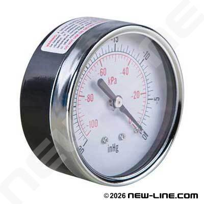 Dry Vacuum Gauge, Center Back Mount